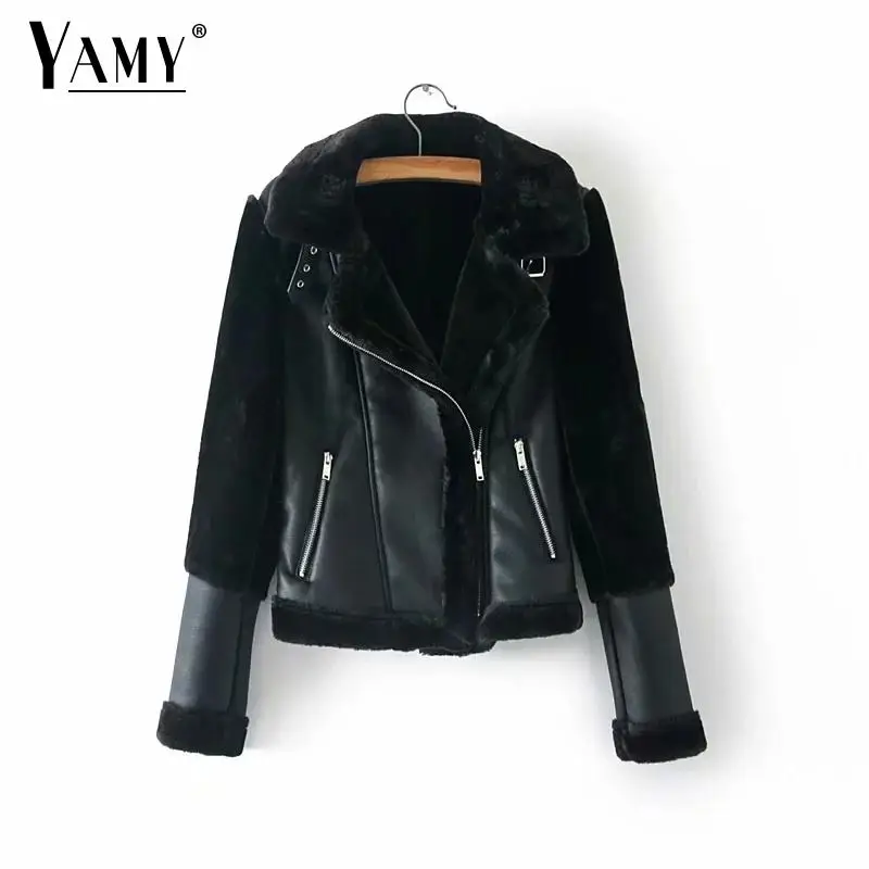 Kids Boys Warm Leather Jacket Fleece-lined Biker Black Outerwear Motorcycle Coat