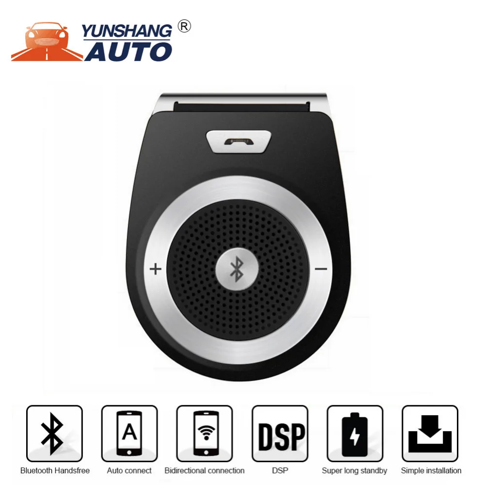 

Black Handsfree Bluetooth Car Kit For iPhone Speakerphone Noise Cancelling Multipoint Wireless Clip On Sun Visor Portable Car
