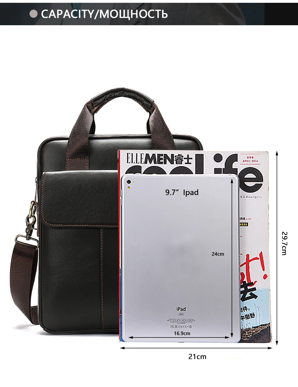 Men 's Bag Genuine Leather Shoulder Crossbody Bags for Men Handbags Flap Large Capacity Vintage Male Bag for Ipad phone 23