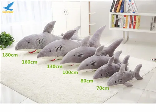 Fancytrader 71'' Huge Soft Shark Plush Toys Giant Stuffed Bite Sharks Kids Play Doll Lover Gift 2 Colors 3 Sizes 180cm (10)