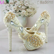 Phoenix Strass Prom Party Schuhe Frauen Modellierung Event Schuhe Funktion Schöne High Heels Perle Braut Hochzeit Kleid Schuhe