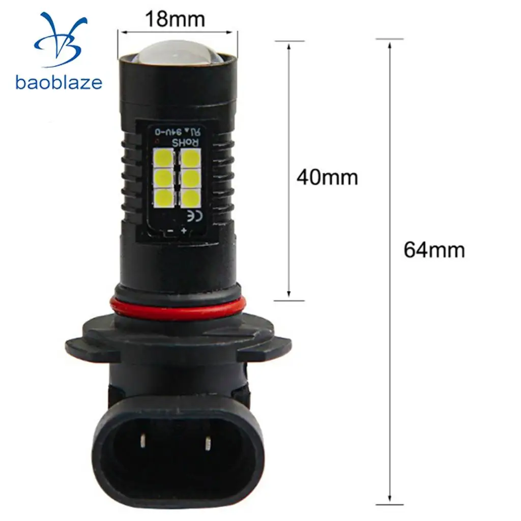 2pcs H10 21SMD Car LED White Fog Driving Light Bulbs Lamp DRL DC 12V-28V