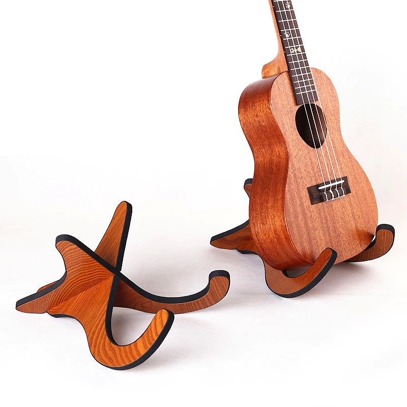 1pcs Ukulele Stand Holder Foldable Wooden Instrument Stand Holder