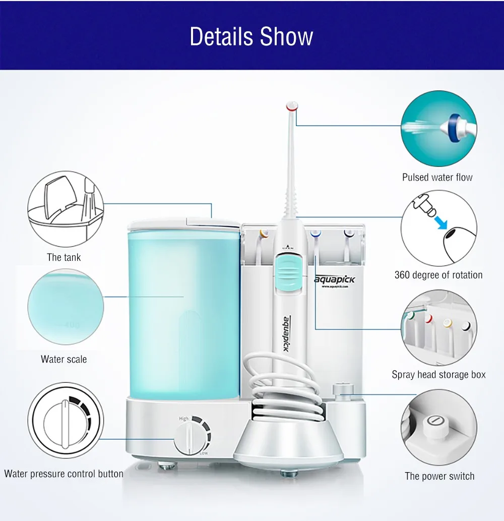 Aquapick CN120 Electric Household Oral Irrigator Dental Water Flosser
