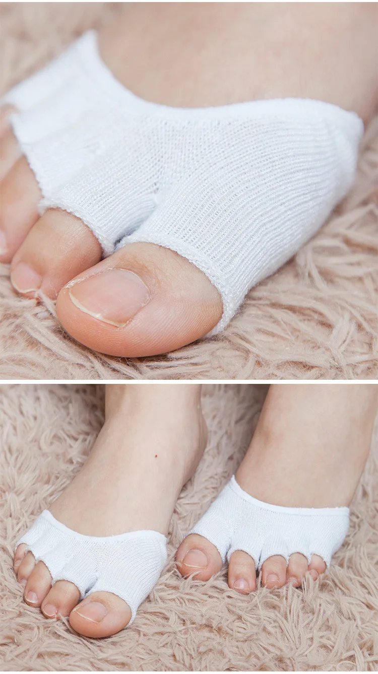 Горячие ноги половина носки женщины хлопок Японский бамбуковое волокно открытый носок полный носок половина ладони носок с пятью пальцами каблуки