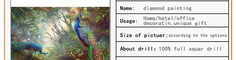 new arrival sewing drill wallpaper paradise peacocks scenery 5d diamond embroidery animal cross stitch kit rhinestone embroidery1068_02