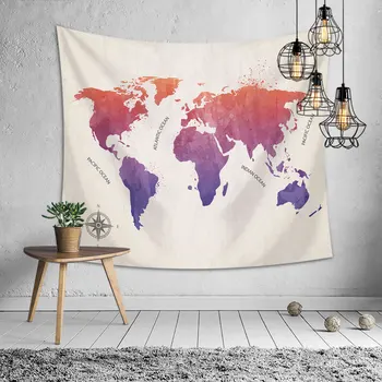 

World Map Pattern Tapestry Wall Hanging Carpet Rugs Rug Blanket Wall Hanging Sandy Hyha Mandala Beach Throw Home Decor