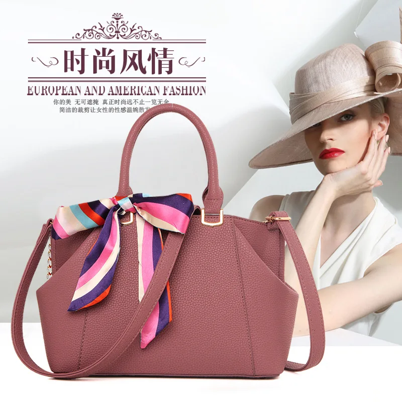

2018 New Women Bags Embossed Leather Handbag Shoulder Messenger Bag Ladies Scarf Fashion Elegant Female Package Large Capacity