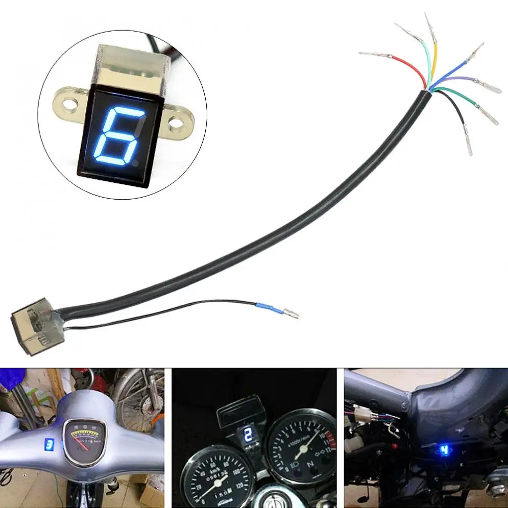 Durable Blue Color Digital Gear Indicator Motorcycle Light Neutral