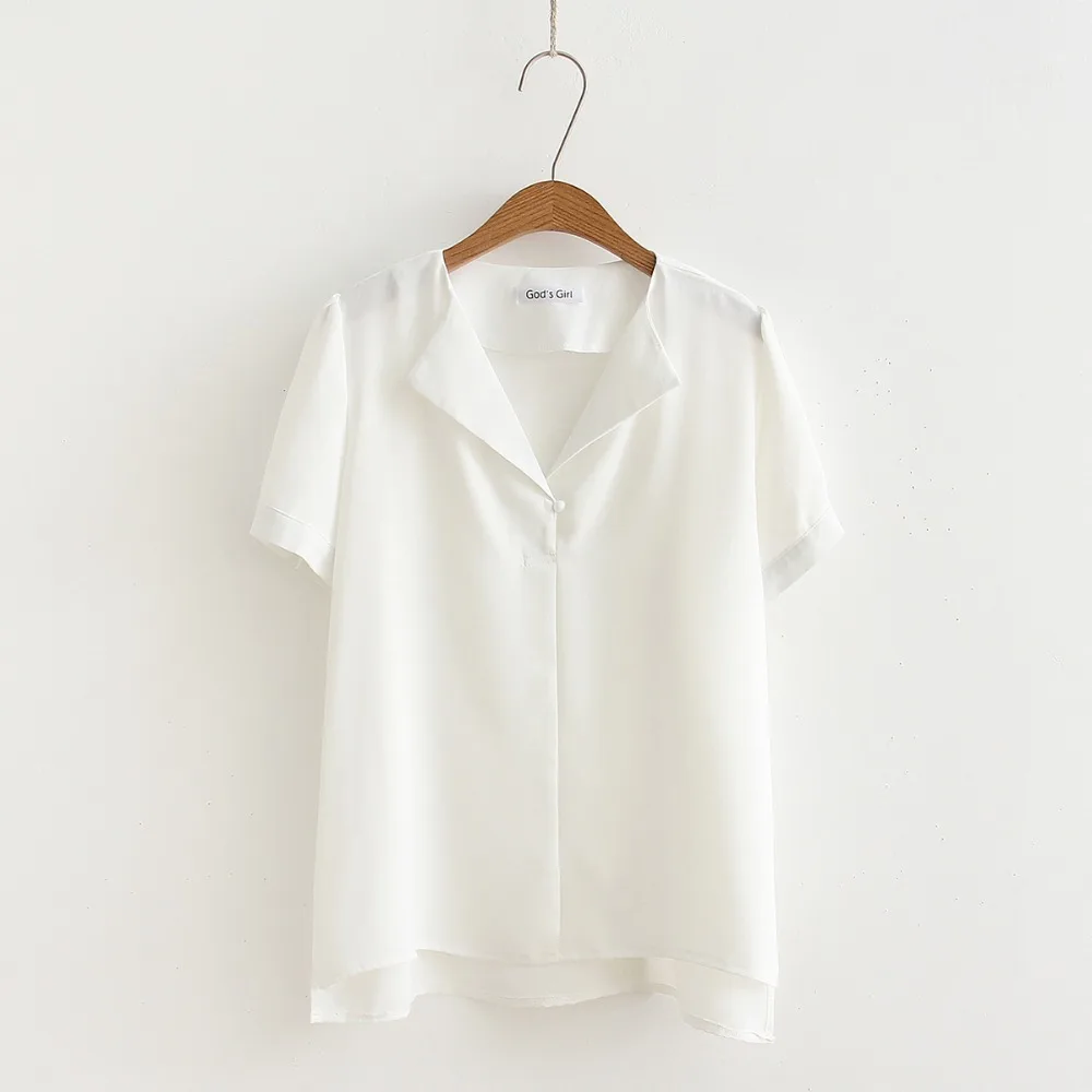 Новая Однотонная рубашка Офисная женская шифоновая блуза на пуговицах с бисером и коротким рукавом Женская Весенняя горячая Распродажа T8D523M