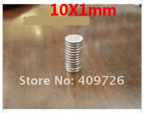 

Free shipping wholesale 100pcs disc 10x1mm N35 rare earth permanent industrial strong neodymium magnet NdFeB magnets