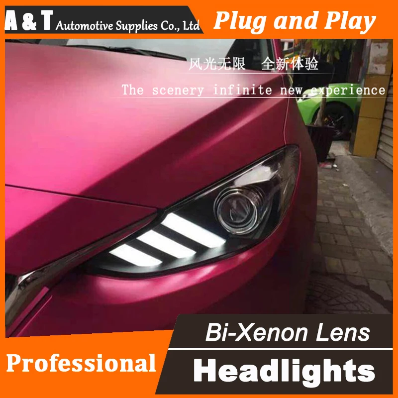 Car Styling For Mazda 3 headlights 2014 2016 Mazda3 led headlight Axela