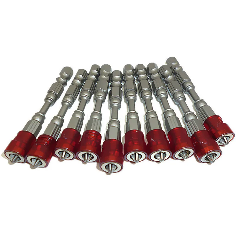 

10pcs 65mm Magnetic Screwdriver Bit 1/4" Hex Shank Depth Stop Ph2 Phillips Screw Driver Bit For Hand Tools