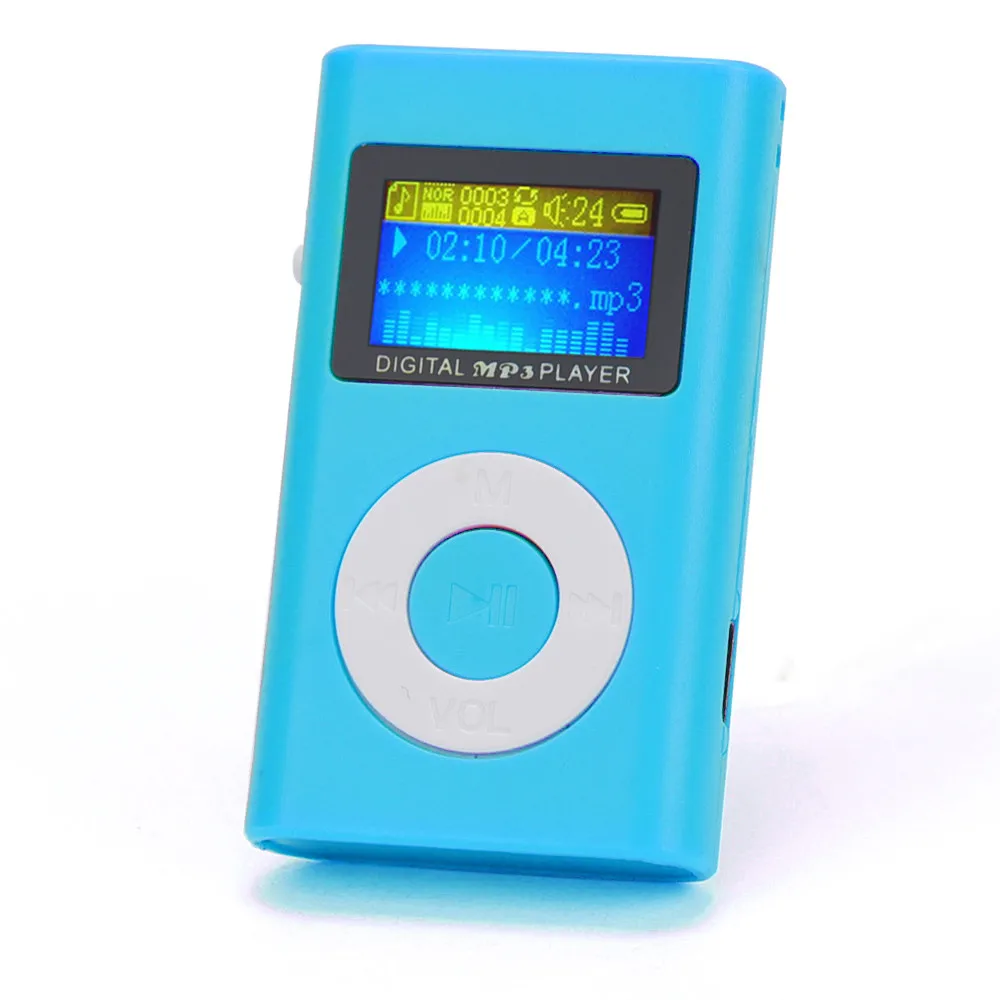 Mini MP3 Player LCD Screen Support 32GB Micro SD TF Card Slick Design English Chinese Supports USB 2.0/1.1 for Sport Run Read