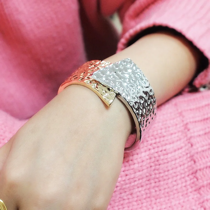 

Alloy Statement Cuff Bracelet For Women Punk Charm Big Bangle Bracelet Hot Sale Party Jewelry Accessories UKMOC