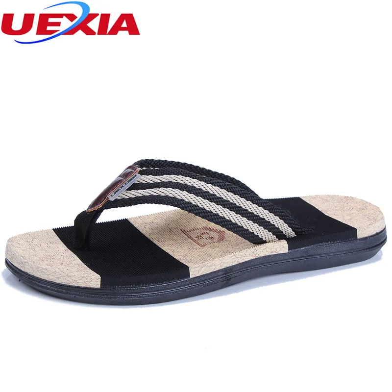 

UEXIA New Unisex Couple Breathable Beach Slippers Flip Flops Lovers Outdoor Sandalias Hombre Summer Soft Beach Shoes Men Slipper