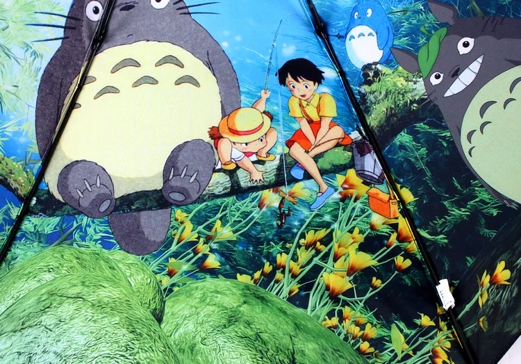 Большой Аниме Ghibli длинные зонтик «Тоторо» двухслойные мультфильм Paraguas Тоторо Mujer Guarda Chuva Тоторо Parapluie для фанатов Тоторо