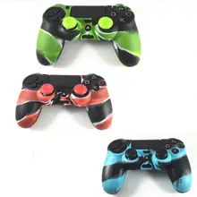 Камуфляжные Мягкие силиконовые колпачки чехол толще защита для кожи для PS4 Контроллер заряда 4(камуфляжной расцветки, уход за чувствительной кожей X 1+ защитная накладка X 2