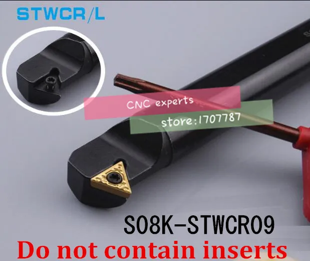 S08K-STWCR09 токарные инструменты 8 мм, токарный станок набор токарных инструментов резец для внутренней обточки CNC индексируемый поворотный