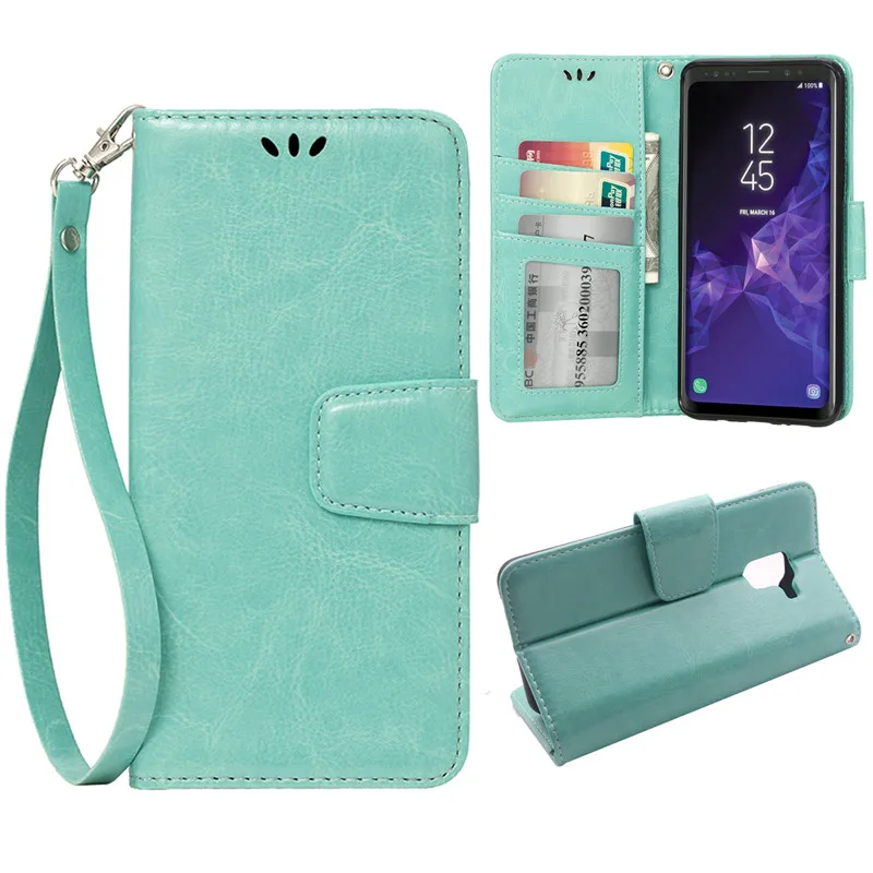 Кошелек Роскошные кожаные Filp чехол для телефона Galaxy S5 S6 S3 S4 S5Mini S7 S8 S8PLUS s6 Active S9 PLU