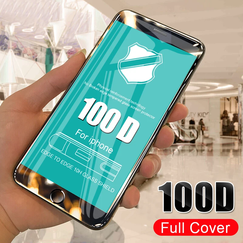 

100D Curved Full Protective Screen Glass On The For iphone 7 8 6 6s PLus Protector Film For iphone 6 6s 7 8 Tempered Glass Film