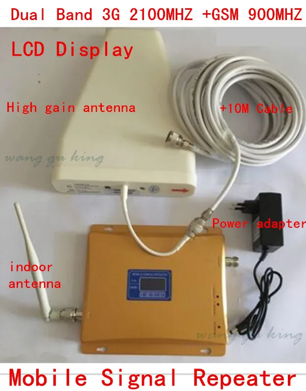 

LCD Display Dual Band GSM 3G Cellular Signal Booster GSM 900mhz 3G UMTS 2100mhz Mobile Amplifier WCDMA 2100 Repeater Extender