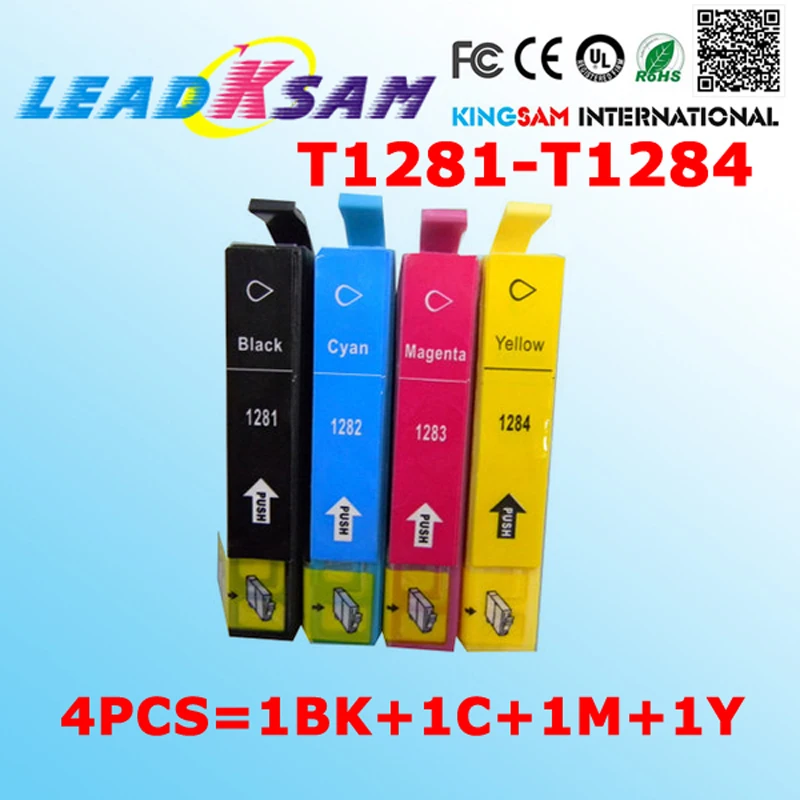 Картридж чернильный совместимый с T1281 T1282 T1283 T1284 Stylus SX125 S22 SX40W SX425W BX305FW 4 шт. |