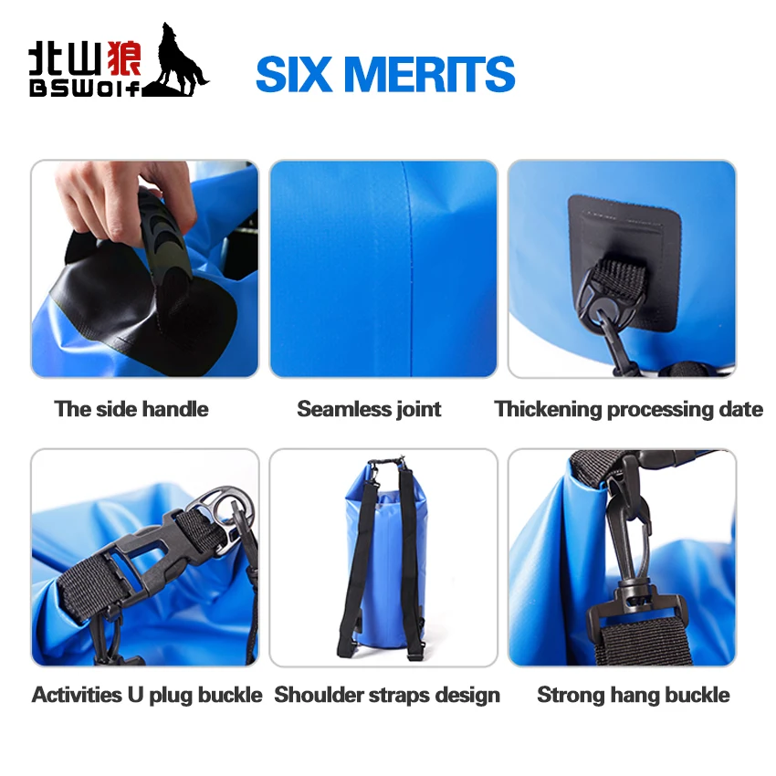 BSWolf Waterproof bag backpack outdoor mobile phone pocket waterproof bag drifting bag swimming beach bag equipment