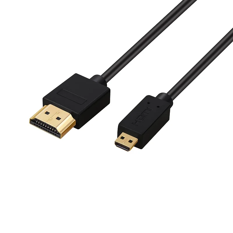 Lungfish высокоскоростной Micro HDMI к HDMI кабель с Ethernet(тип D) 1080p 3D 4K 1 м 1,5 м 2 м 3 м A-D - Цвет: Черный