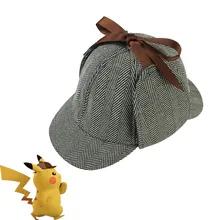 Шапка для костюмированной вечеринки с покемоном, детективом Пикачу, головной убор с Пикачу, шапка для костюмированной вечеринки детектива Шерлока, береты с изображением детектива Пикачу, шапка Vestidos