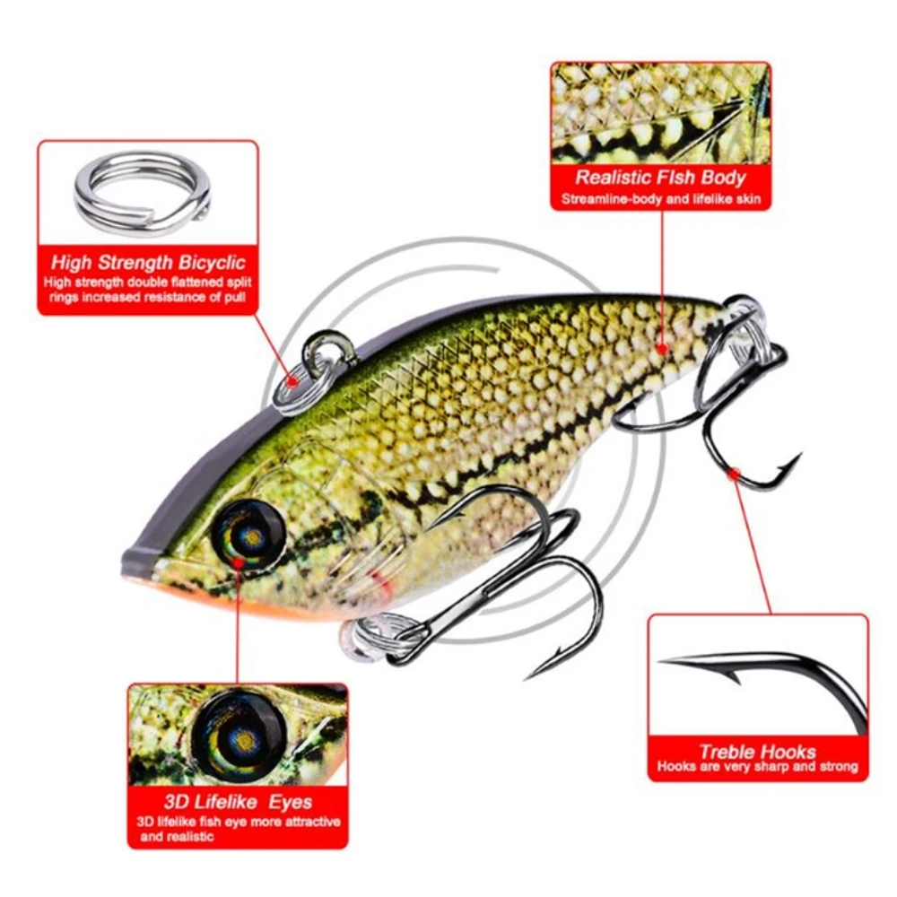 1 шт./лот Тонущая приманка VIB для зимней рыбалки 54 мм/14 г Pesca 8 # крючки рыболовный
