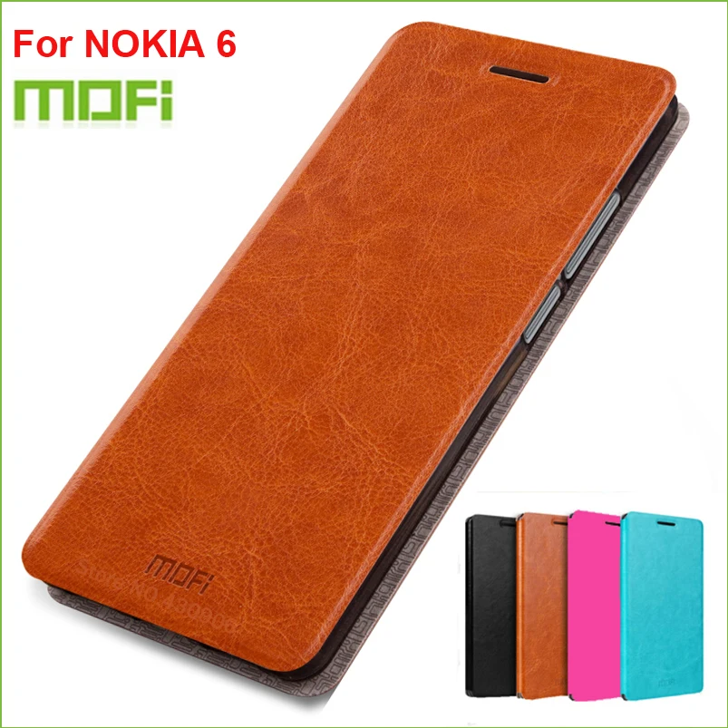 

For NOKIA 6 5.5 inch Case MOFI Stand Case For NOKIA 6 Hight Quality Flip Leather Cover Book Style For NOKIA 6