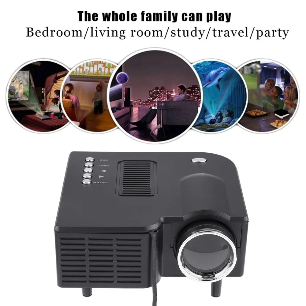 YG300 Professional Mini Projector Full HD1080P Home Theater LED Projector LCD Video Media Player Projector Yellow& White