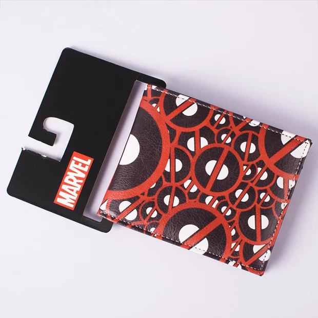 

DC Marvel Comics Deadpool Purse Leather Wallets Men portemonnee Super Hero Dead Pool Anime Card Holder Bags Folded Short Wallet