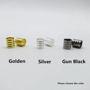 

50pcs-100pcs Golden/Silver/ Gun black 8/9mm hair dread Dreadlock Beads adjustable cuffs clips approx 7.5mm hole