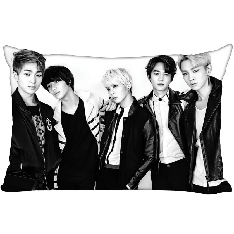 

New arrival KPOP star custom SHINee printed satin pillowcase custom logo two sides more size 35x45cm,40x60cm,50x75cm