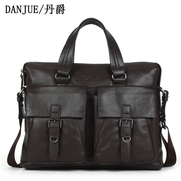 

2016 Fashion 100% Real genuine Leather Man handbag laptop bag designer brand Man messenger bags briefcase business bag men's bag