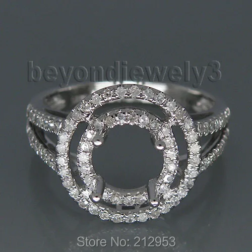 

Romantic Round Semi Mount Ring Settings 6.5mm Solid 14kt White Gold 2T18