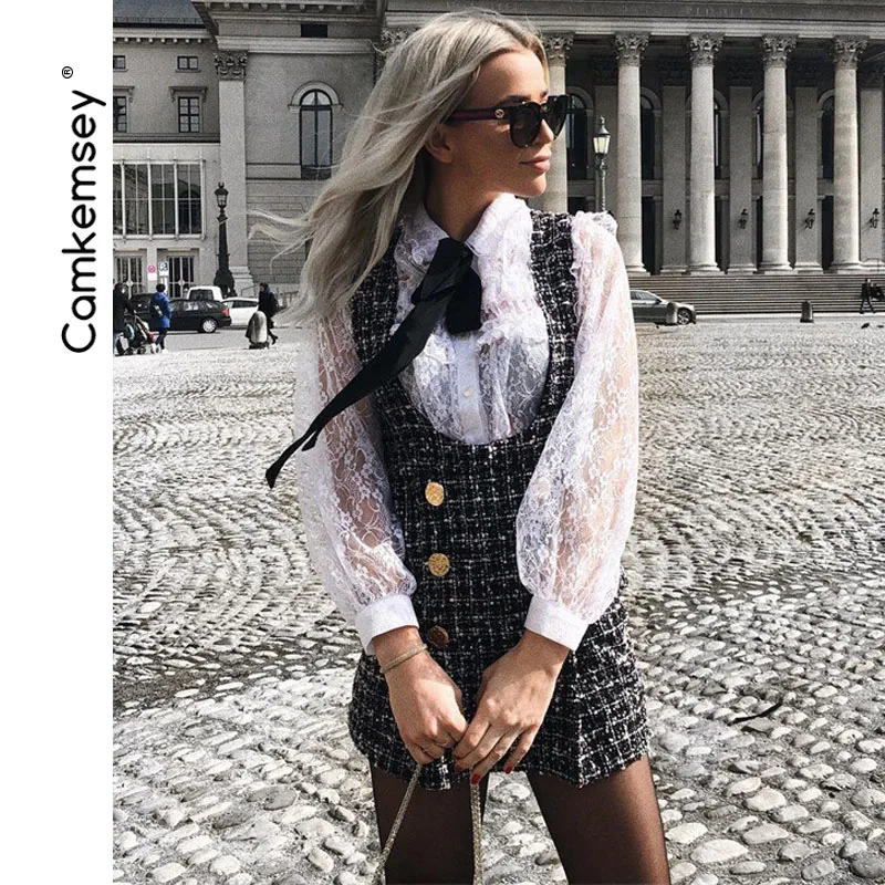CamKemsey женское осенне зимнее шерстяное платье 2019 дамские модные двубортные