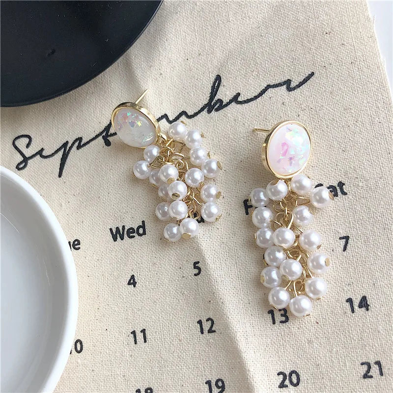 2019 Women's Earrings Simple Retro Pearl For Women Accessories Fashion Long Dangle Jewelry Bohemian Bijoux | Украшения и