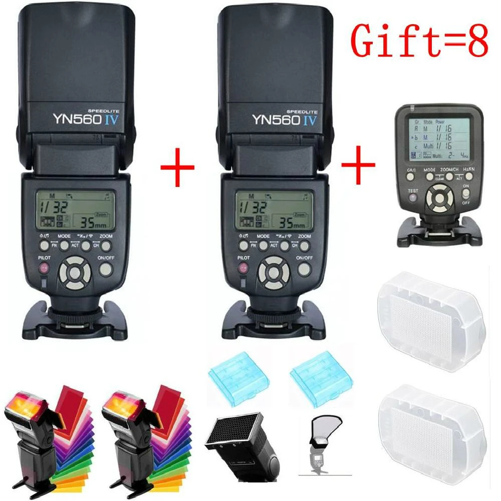 Для фотоаппарата Nikon Canon DSLR Master LCD Speedlite Flash YONGNUO YN560 IV YN560IV X2 с беспроводным