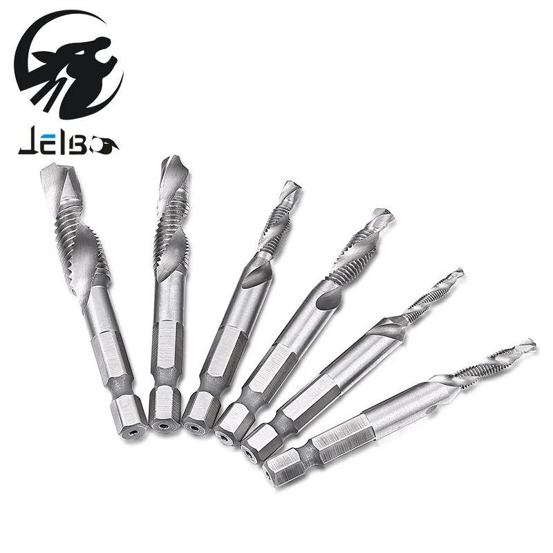 

Jelbo Drill Bits 6 Pcs HSS Drill Bits Power Tools Tap Countersink Deburr Set Tools Combination Power Tools Tap Drill Bits Set