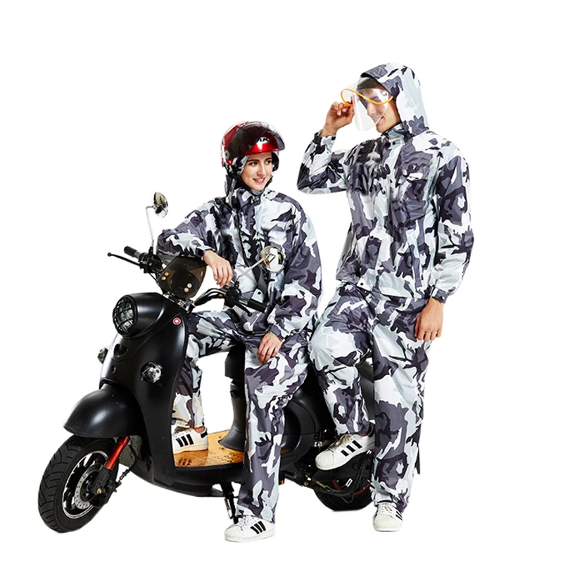 

Men Camouflage Raincoat Woman Rainhat Rainwear Waterproof Hiking Camp Rain Coat Hooded Jacket Motorcycle Rain coat Suit