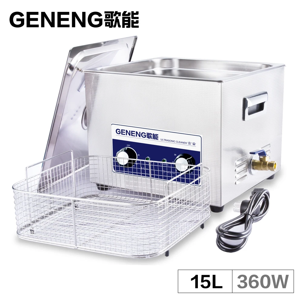 US $184.68 Ultrasonic Cleaning Machine Basket 15L Engine Oil Degreasing MotherBoard Lab Washing Tank Mechanical Parts Electronic Time