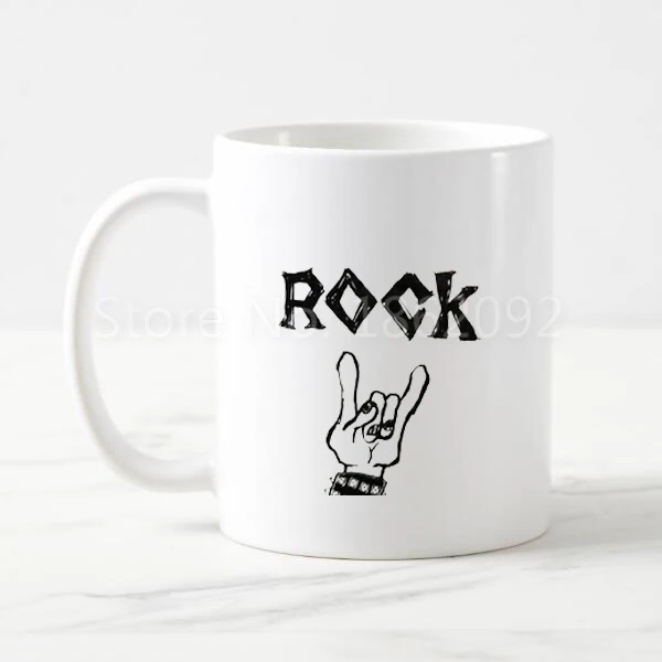 Funny Rock Music Coffee Mug Novelty Rock Logo Ceramic Mugs Cups Milk
