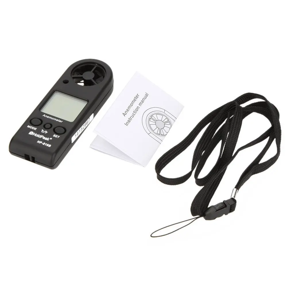

HoldPeak HP-816B Digital Anemometer Speed Measuring Instruments Tachometer Wind Speed Meter Handheld with Carry Bag Anemometer