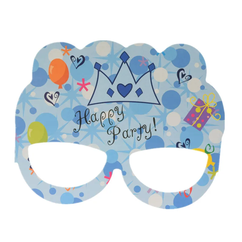 

1pc Happy Party Glasses Birthday Paper Glasses Pink Blue Mask Little Boy's Girl's Birthday Party Accessories Party Mask Glasses