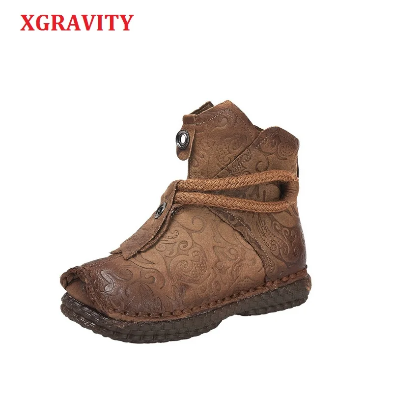 Ботильоны XGRAVITY женские из натуральной кожи элегантные удобные модные короткие