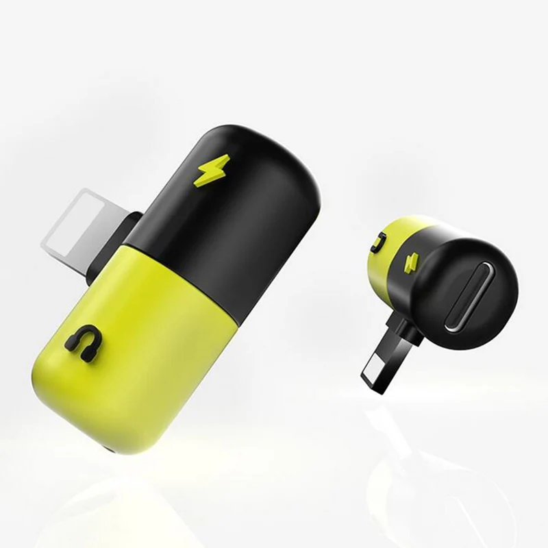 Goedkoop 2 in 1 Capsul Bolus Audio Adapter voor iPhone 7 8 Plus X Opladen Adapter Oplader Splitter Hoofdtelefoon Ondersteuning Call muziek Converteren
