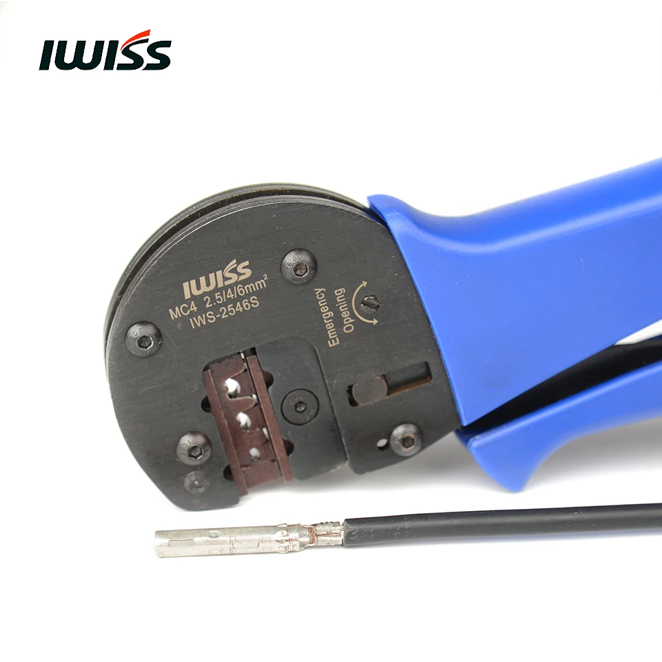 Iwiss IWS-2546S MC4 Солнечный обжимные плоскогубцы ручной инструмент для обжимки с локатор Диапазон обжима 2,5/4/6mm2(14-10AWG